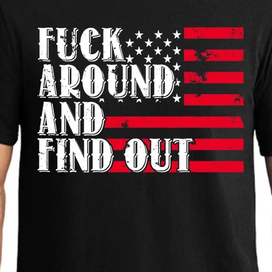 Fuck Around And Find Out American USA Flag Funny Pajama Set