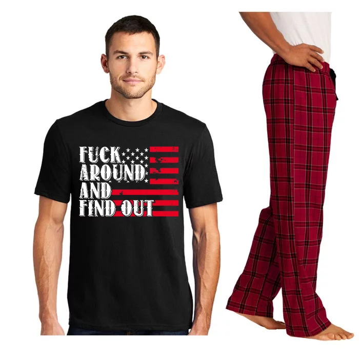 Fuck Around And Find Out American USA Flag Funny Pajama Set