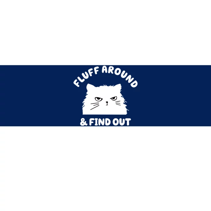 Fluff Around And Find Out Funny Angry Cat Bumper Sticker