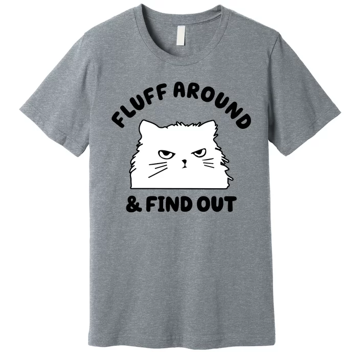 Fluff Around And Find Out Funny Angry Cat Premium T-Shirt