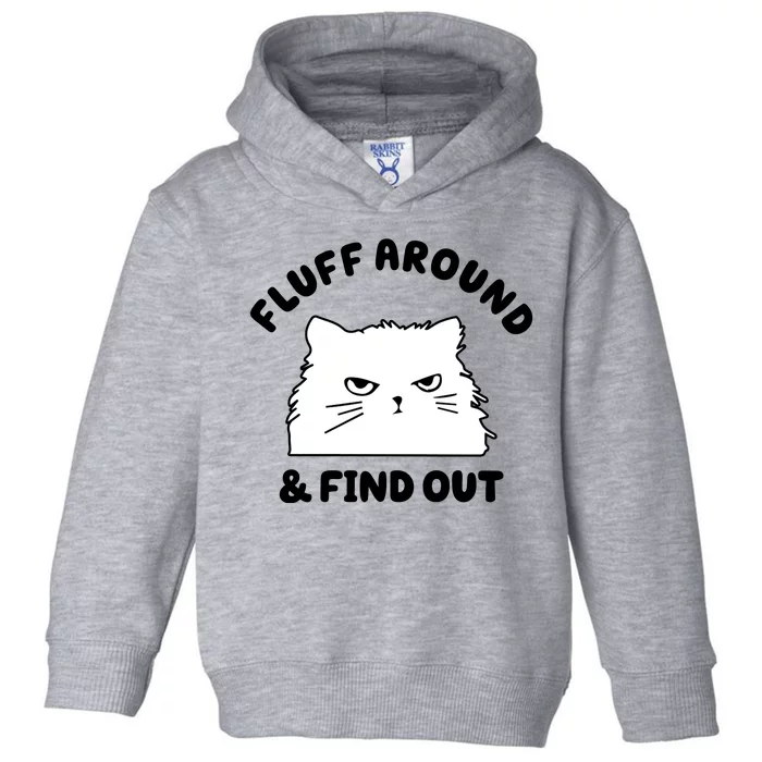 Fluff Around And Find Out Funny Angry Cat Toddler Hoodie