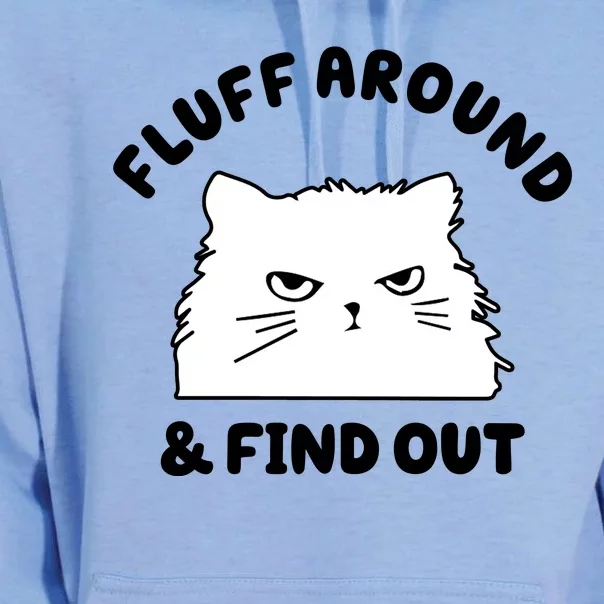 Fluff Around And Find Out Funny Angry Cat Unisex Surf Hoodie