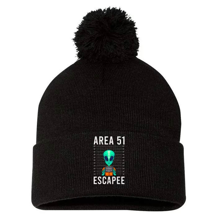 Funny Alien Art Alien Lover Area 51 Escapee Alien Pom Pom 12in Knit Beanie