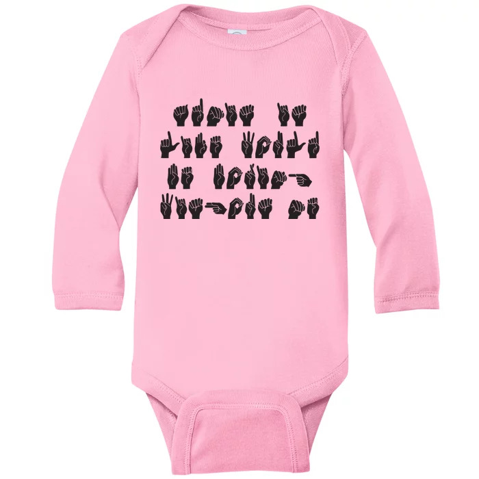 Funny ASL American Sign Language Baby Long Sleeve Bodysuit