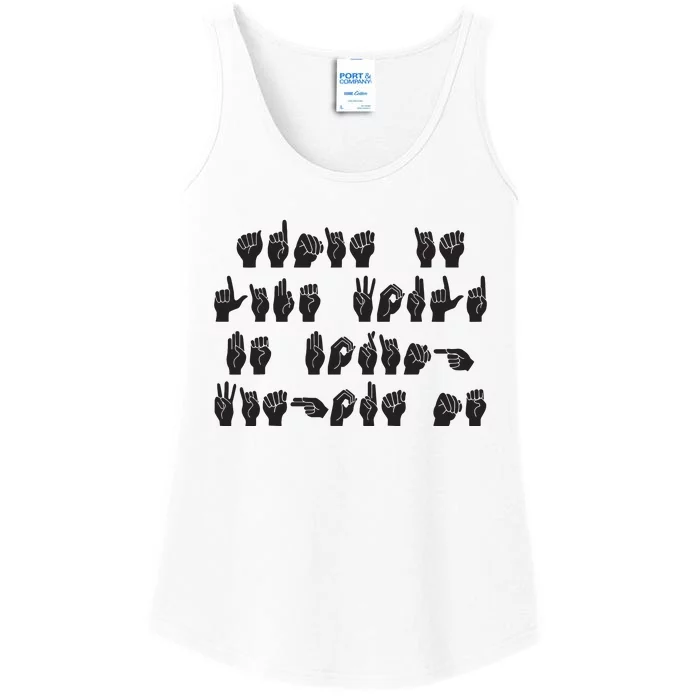 Funny ASL American Sign Language Ladies Essential Tank