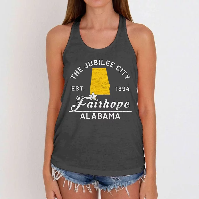 Fairhope Alabama Al Vintage Jubilee City Souvenir Gift Women's Knotted Racerback Tank