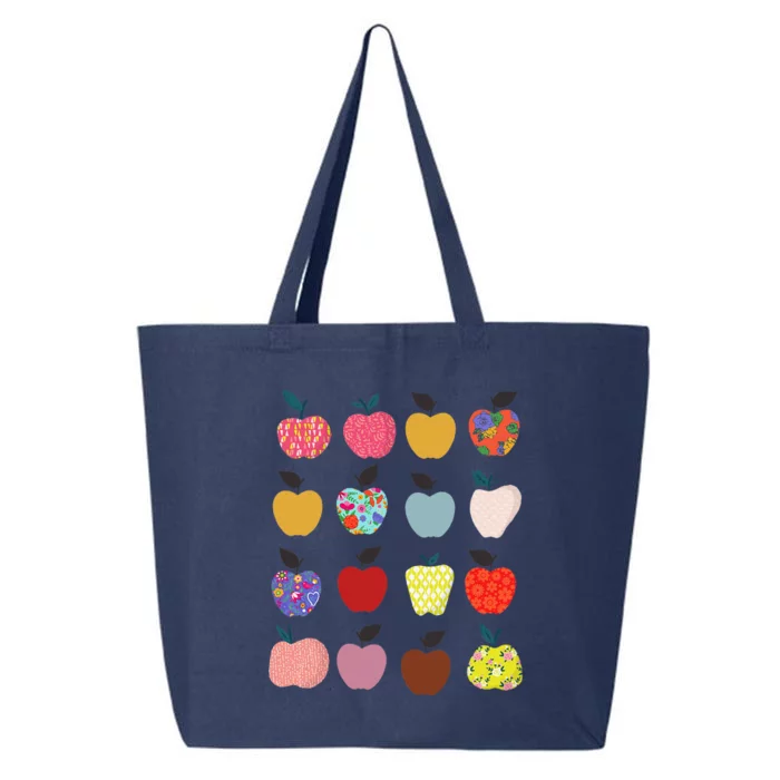 Folk Art Apples Back To School Teacher Funny 25L Jumbo Tote