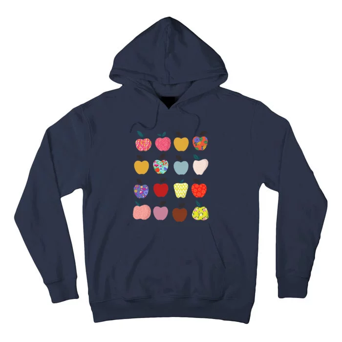 Folk Art Apples Back To School Teacher Funny Tall Hoodie