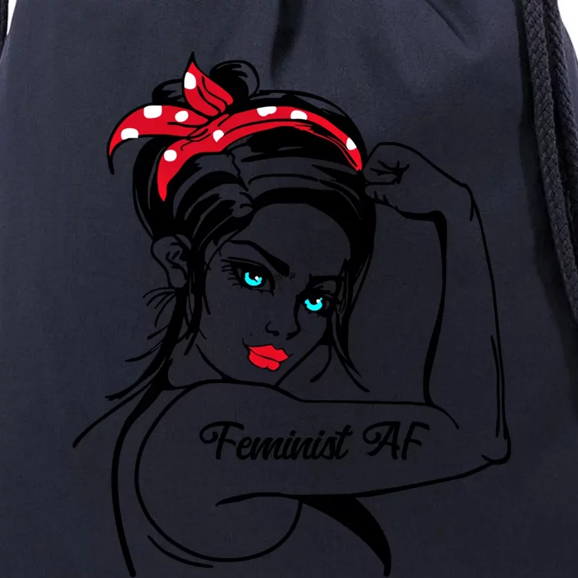 Feminist Af As Fuck Rosie The Riveter Gift Drawstring Bag