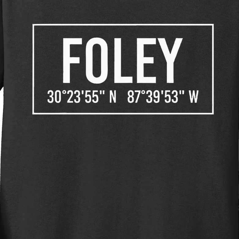 Foley Al Alabama Funny City Coordinates Home Roots Gift Kids Long Sleeve Shirt