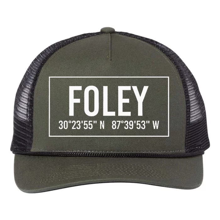 Foley Al Alabama Funny City Coordinates Home Roots Gift Retro Rope Trucker Hat Cap