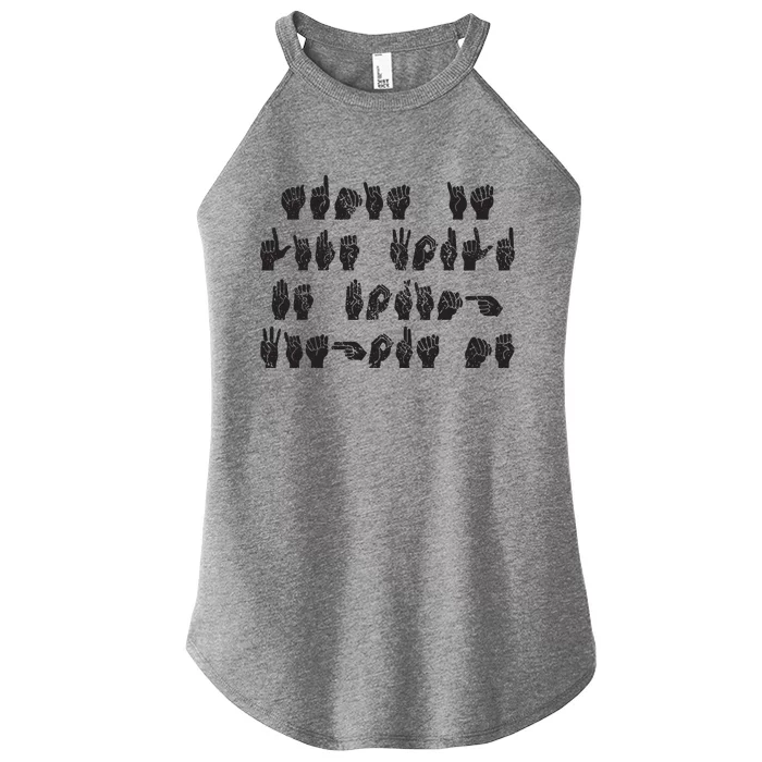 Funny ASL American Sign Language Women’s Perfect Tri Rocker Tank