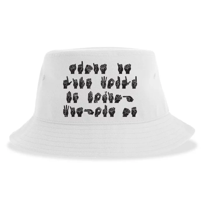 Funny ASL American Sign Language Sustainable Bucket Hat