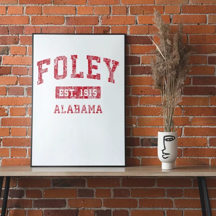 Foley Alabama Al Vintage Sports Design Red Design Poster