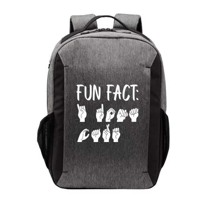 Funny ASL American Sign Language Fun Fact Vector Backpack