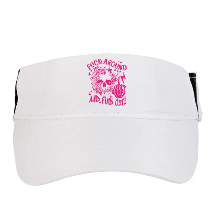 Fuck Around And Find Out Snarky Adult Humor Floral Skull Skeleton Adult Drive Performance Visor