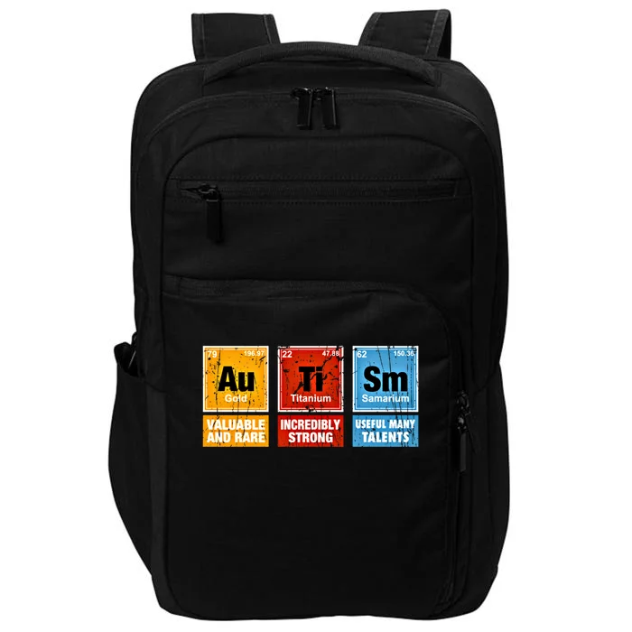 Funny Autism Awareness Chemistry Periodic Table Elets Asd Gift Impact Tech Backpack