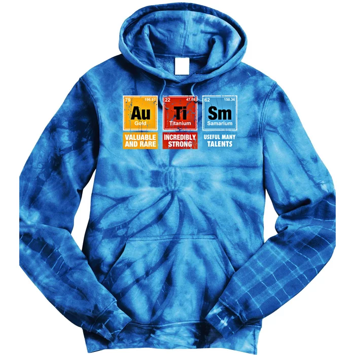 Funny Autism Awareness Chemistry Periodic Table Elets Asd Gift Tie Dye Hoodie