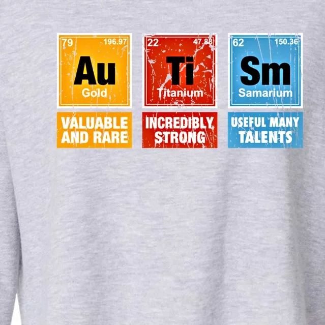 Funny Autism Awareness Chemistry Periodic Table Elets Asd Gift Cropped Pullover Crew