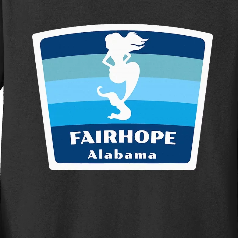 Fairhope Alabama Al Beach Mermaid Vacation Souvenir Kids Long Sleeve Shirt