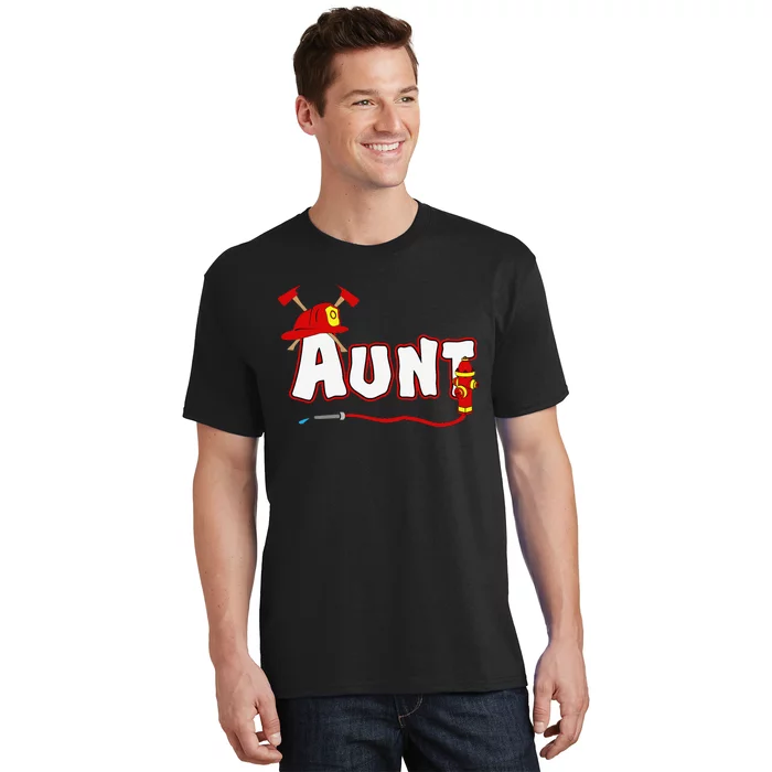 Firefighter Aunt Auntie Fire Department Hydrant Gift T-Shirt