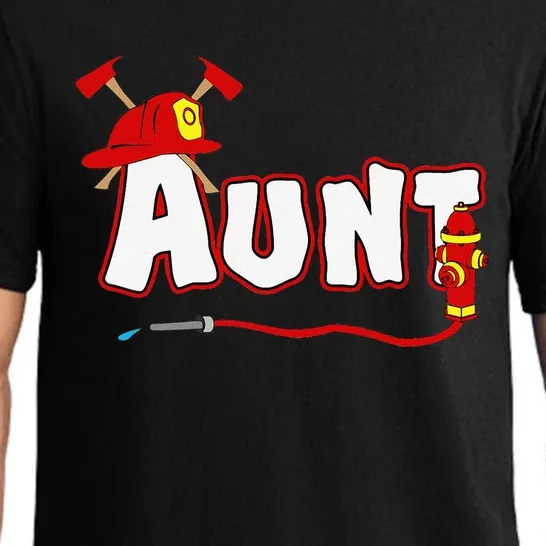 Firefighter Aunt Auntie Fire Department Hydrant Gift Pajama Set