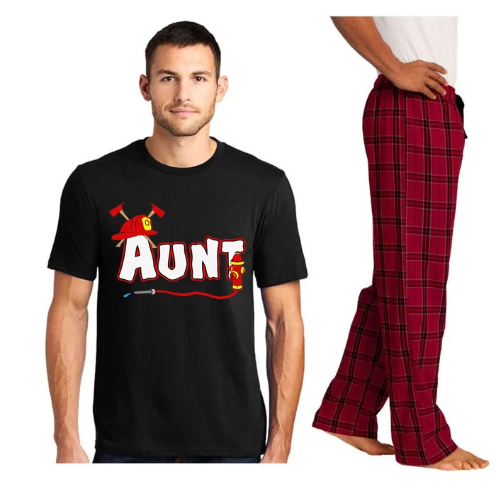 Firefighter Aunt Auntie Fire Department Hydrant Gift Pajama Set