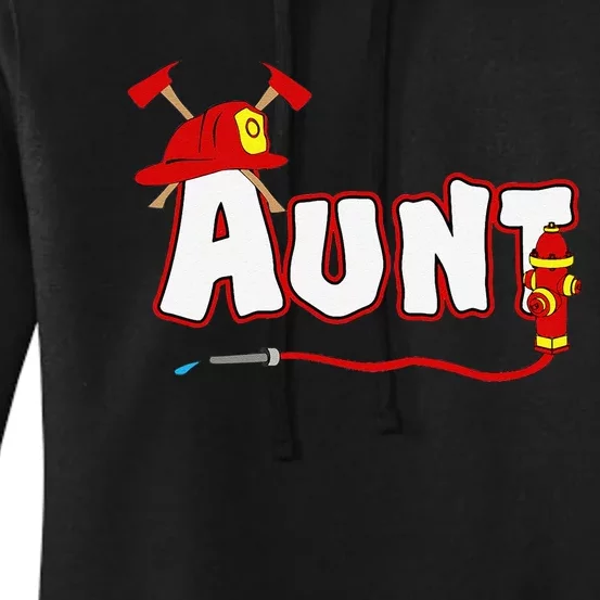 Firefighter Aunt Auntie Fire Department Hydrant Gift Women's Pullover Hoodie