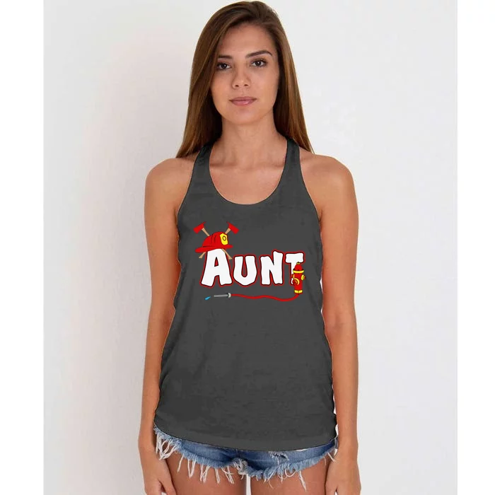 Firefighter Aunt Auntie Fire Department Hydrant Gift Women's Knotted Racerback Tank