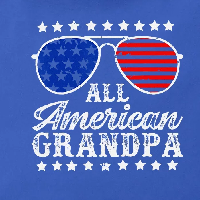 Funny All American Grandpa Sunglasses USA 4th Of July Zip Tote Bag