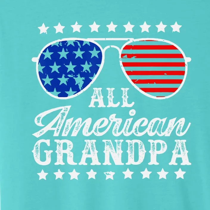 Funny All American Grandpa Sunglasses USA 4th Of July ChromaSoft Performance T-Shirt