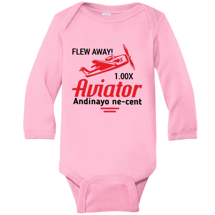 Flew Away Aviator Andinayo Ne Cent Baby Long Sleeve Bodysuit