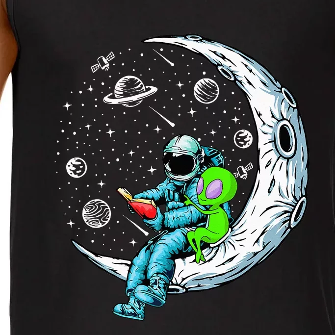 Funny Alien & Astronaut Reads Book Outer Space Book Readers Comfort Colors® Tank Top