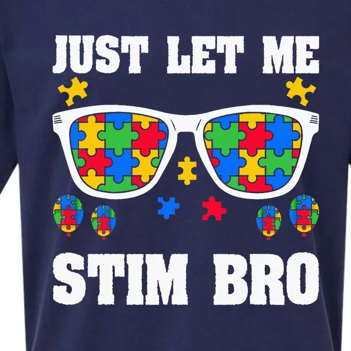 Funny Autism Awareness Just Let Me Stim Bro Sueded Cloud Jersey T-Shirt