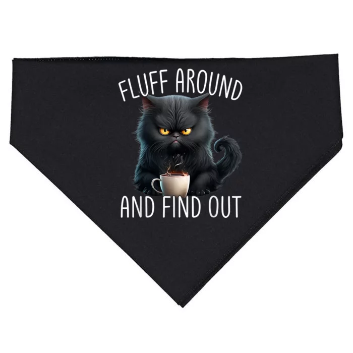 Fluff Around And Find Out Funny Cat Adult Humor USA-Made Doggie Bandana