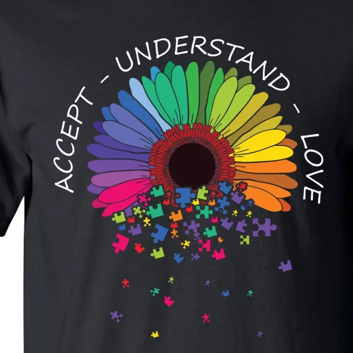 Floral Autism Awareness Flower For Mom Tall T-Shirt