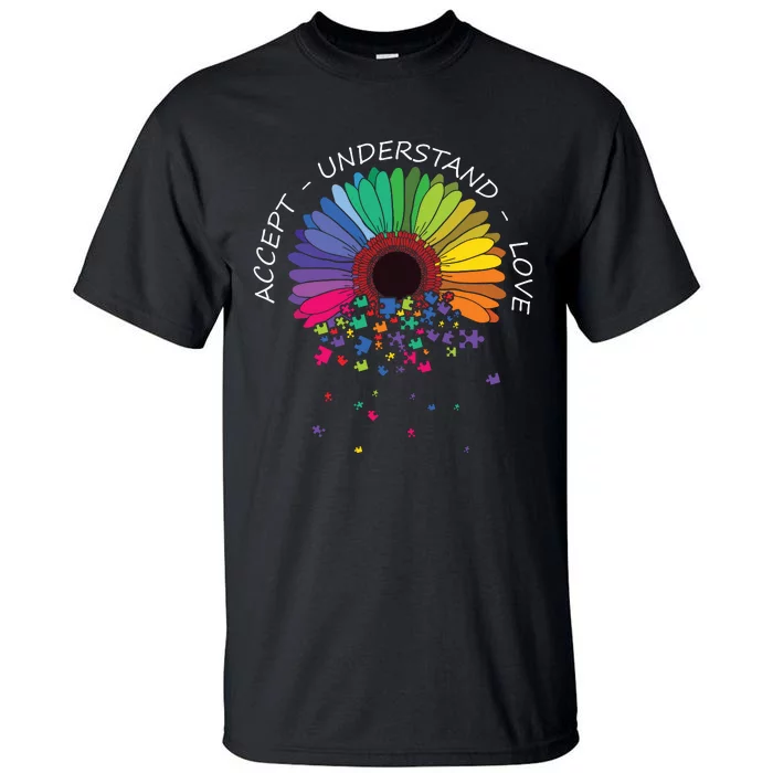 Floral Autism Awareness Flower For Mom Tall T-Shirt