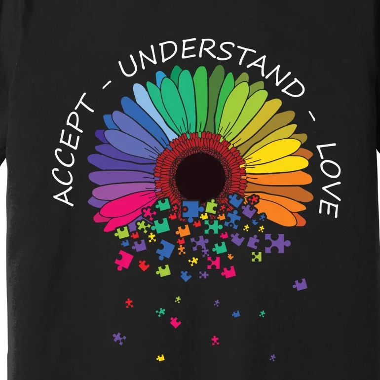 Floral Autism Awareness Flower For Mom Premium T-Shirt