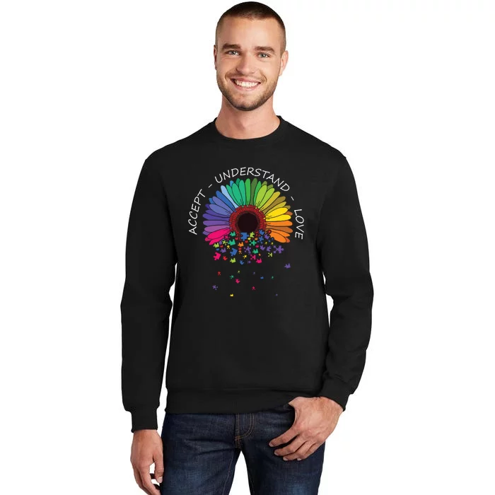 Floral Autism Awareness Flower For Mom Tall Sweatshirt