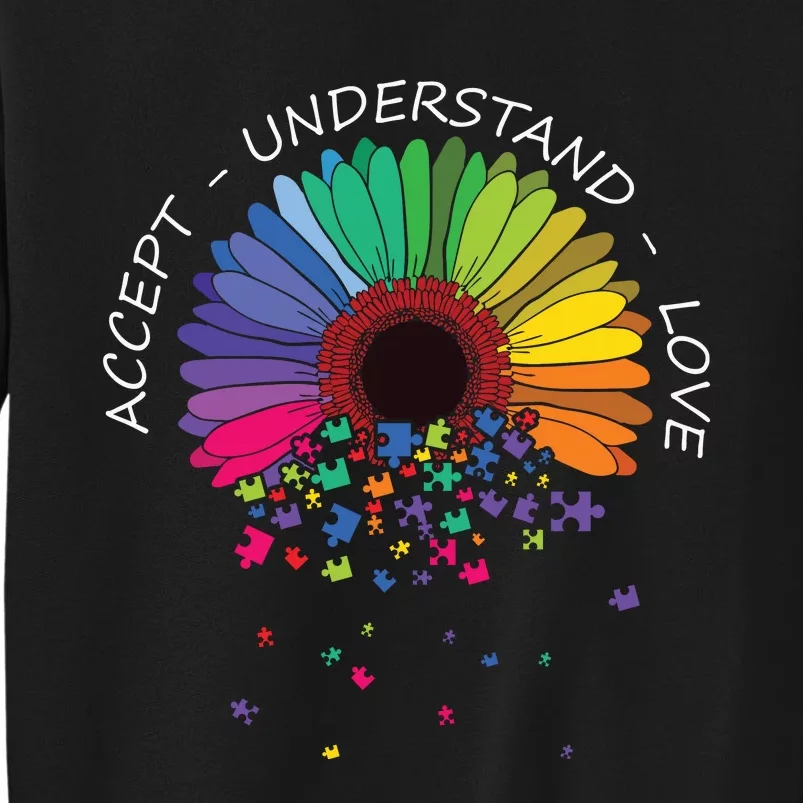 Floral Autism Awareness Flower For Mom Tall Sweatshirt