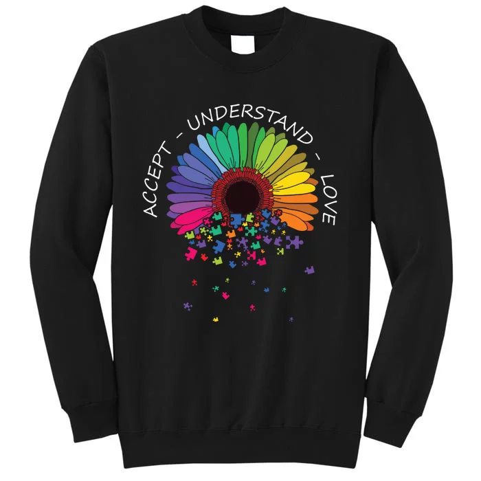 Floral Autism Awareness Flower For Mom Tall Sweatshirt