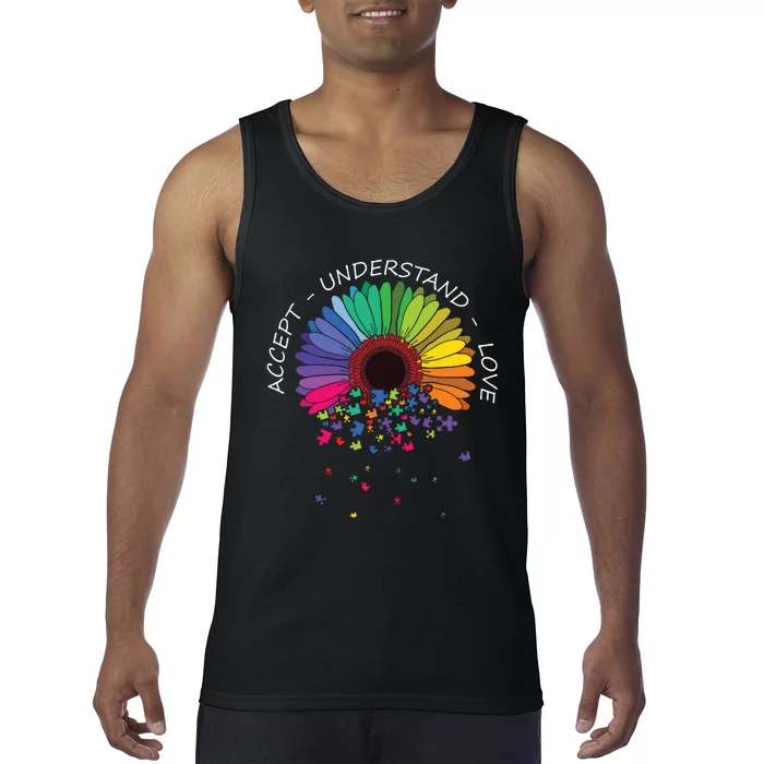 Floral Autism Awareness Flower For Mom Tank Top