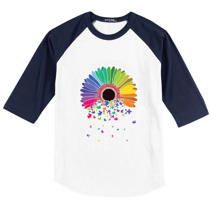 Floral Autism Awareness Flower For Mom Baseball Sleeve Shirt