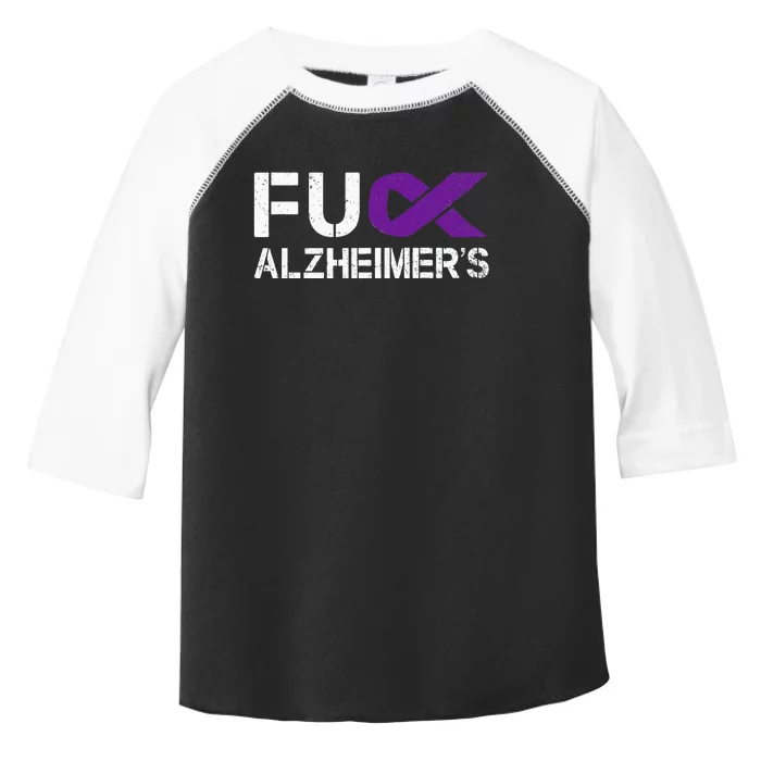 Fuck Alzheimers Awareness Month Purple Ribbon Fighter Toddler Fine Jersey T-Shirt