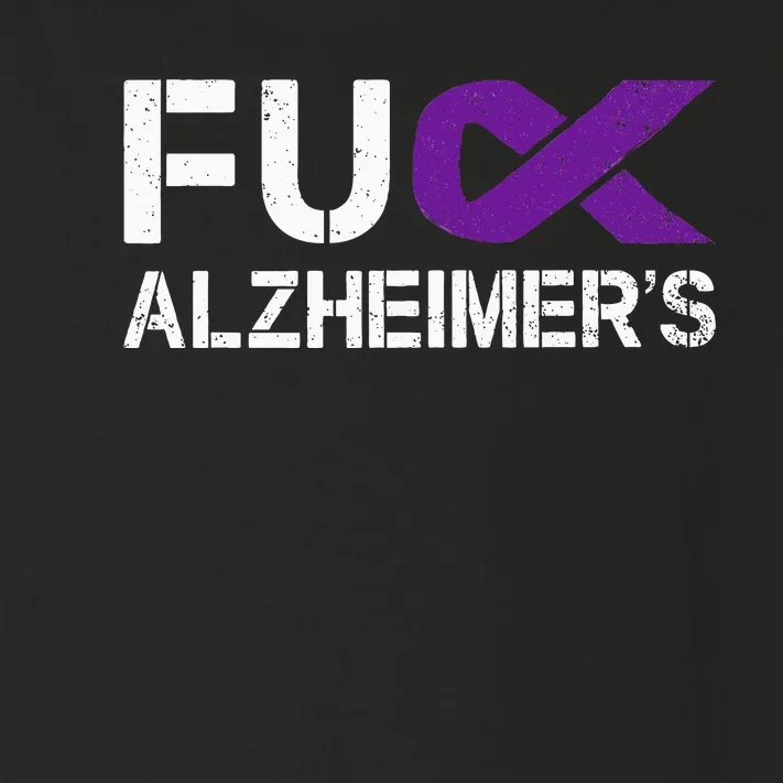 Fuck Alzheimers Awareness Month Purple Ribbon Fighter Toddler Long Sleeve Shirt