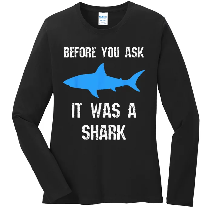 Funny Amputee Amputation Surgery Shark Humor Ladies Long Sleeve Shirt