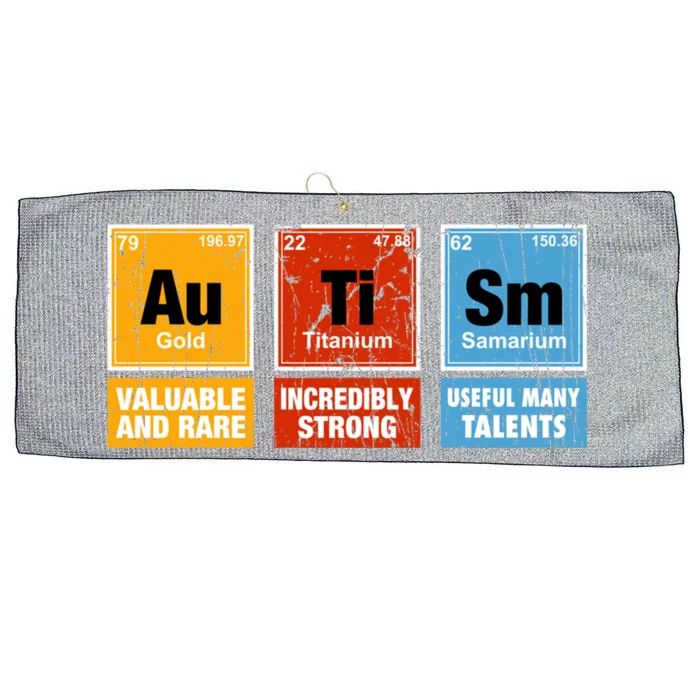 Funny Autism Awareness Chemistry Periodic Table Elets Asd Meaningful Gift Large Microfiber Waffle Golf Towel