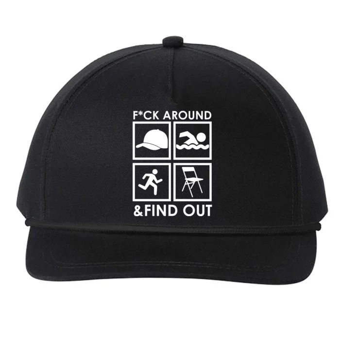 Fuck Around And Find Out Hat Chair Swim Run Snapback Five-Panel Rope Hat