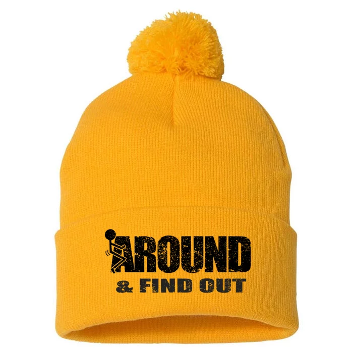 Fuck Around And Find Out Pom Pom 12in Knit Beanie