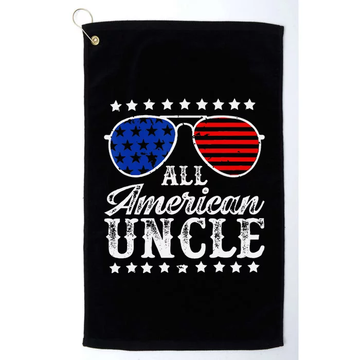 Funny All American Uncle Sunglasses USA 4th Of July Platinum Collection Golf Towel